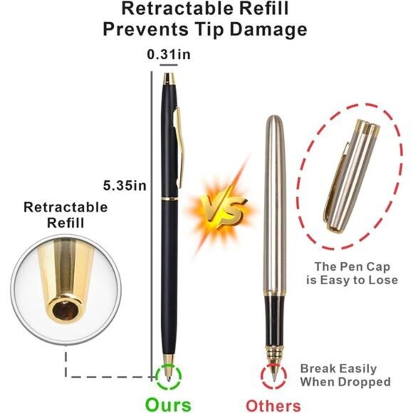 Black Pens Ballpoint Pens-Black Ink Bulk Pens 1.0 mm Medium Point Smooth Writing - Picture 5 of 7